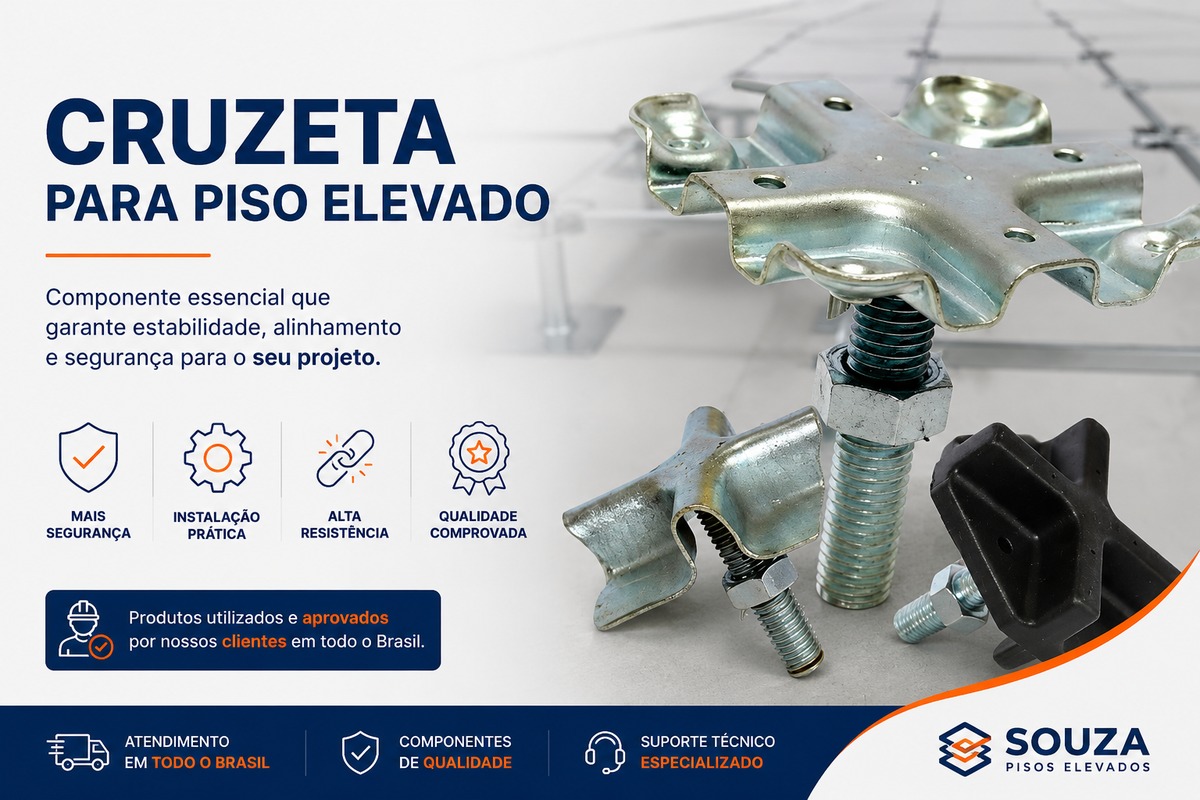 Cruzeta para Piso Elevado | Componentes e Reposição | Souza Pisos