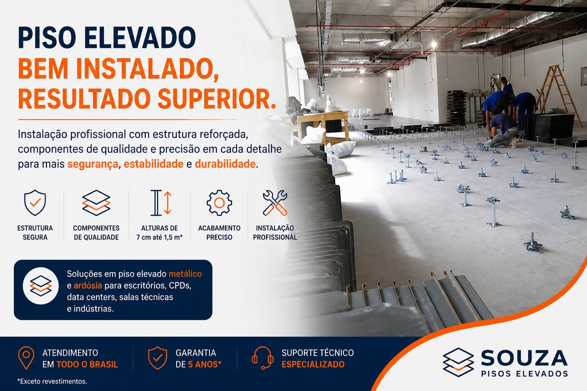 Substituição de Placas de Piso Elevado | Souza Pisos