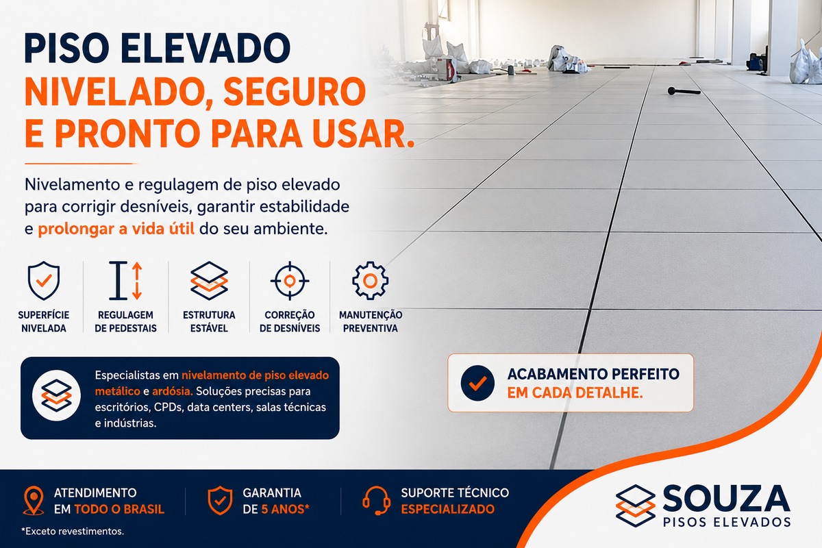 Nivelamento de Piso Elevado | Regulagem e Manutenção | Souza Pisos