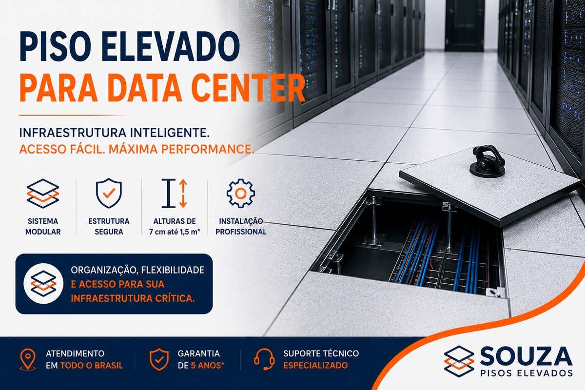 Piso Elevado para Data Center | Souza Pisos Elevados