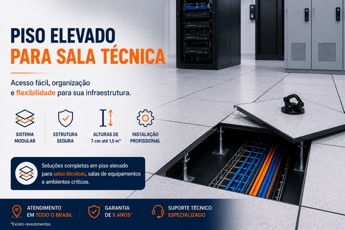 Piso Elevado para Sala Técnica | Souza Pisos Elevados