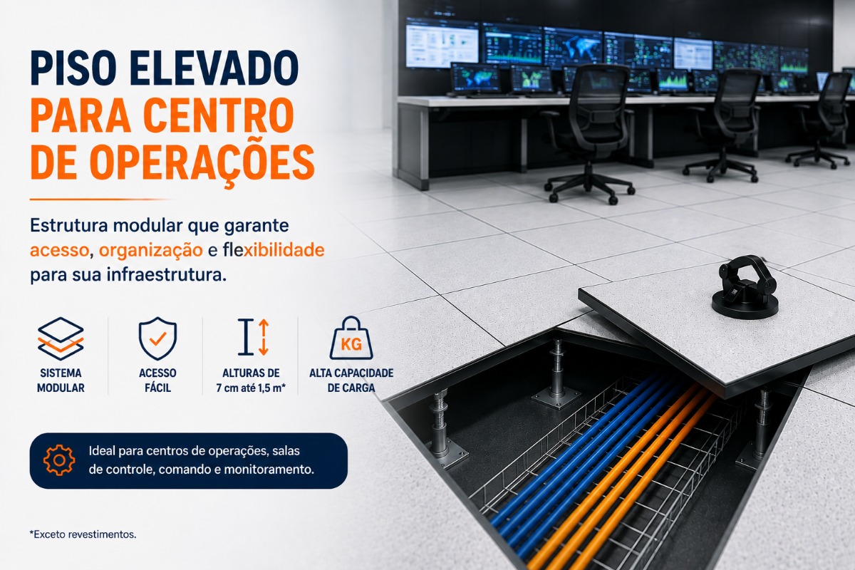 Piso Elevado para Centro de Operações | Souza Pisos