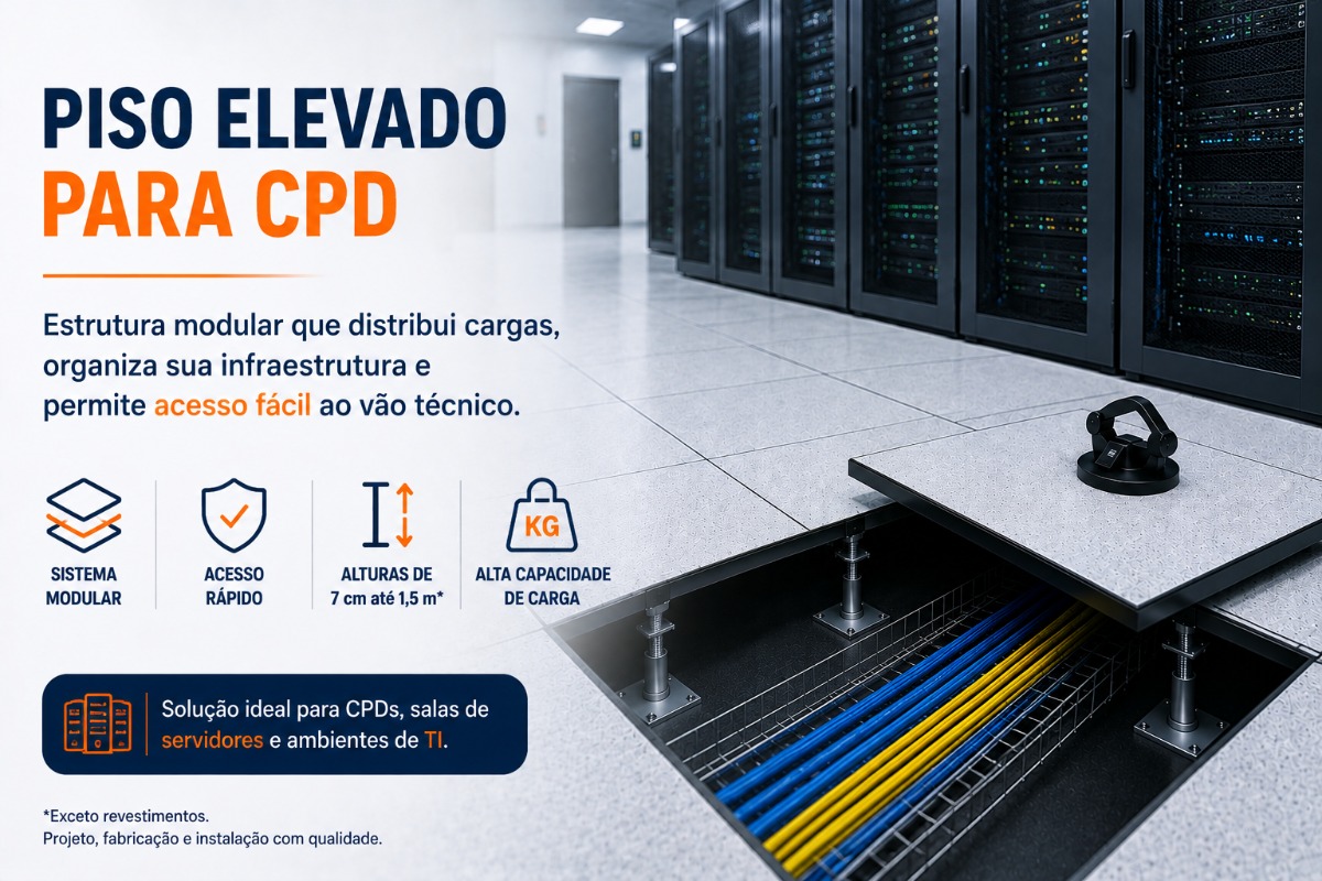 Piso Elevado para CPD | Souza Pisos Elevados