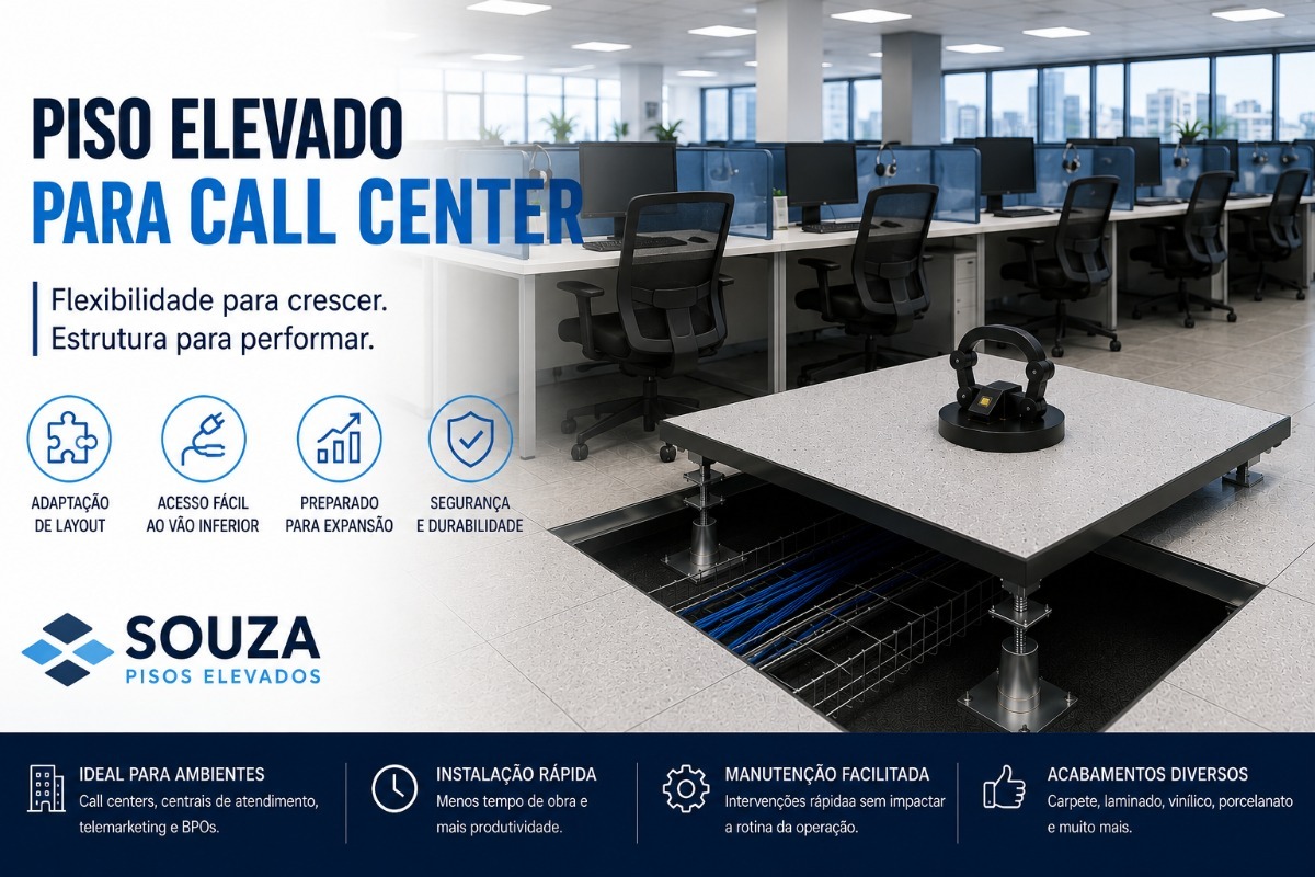 Piso Elevado para Ampliação de Escritório | Souza Pisos