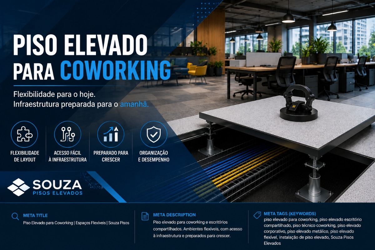 Piso Elevado para Coworking | Espaços Flexíveis | Souza Pisos