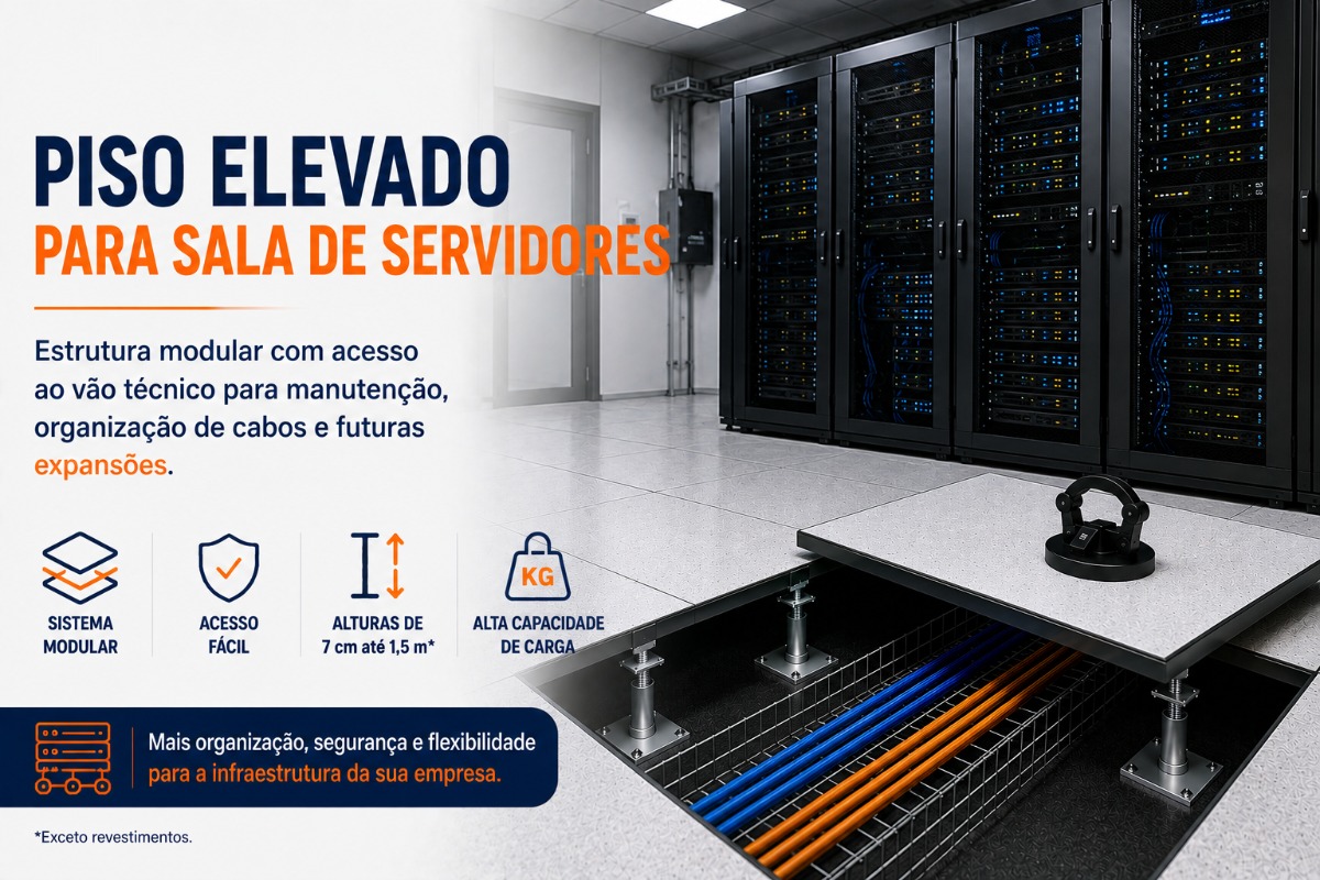 Piso Elevado para Sala de Servidores | Souza Pisos