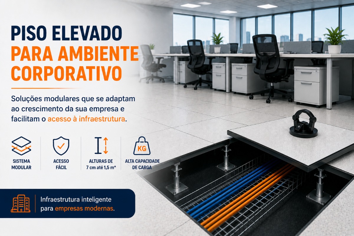 Piso Elevado para Ambiente Corporativo | Souza Pisos