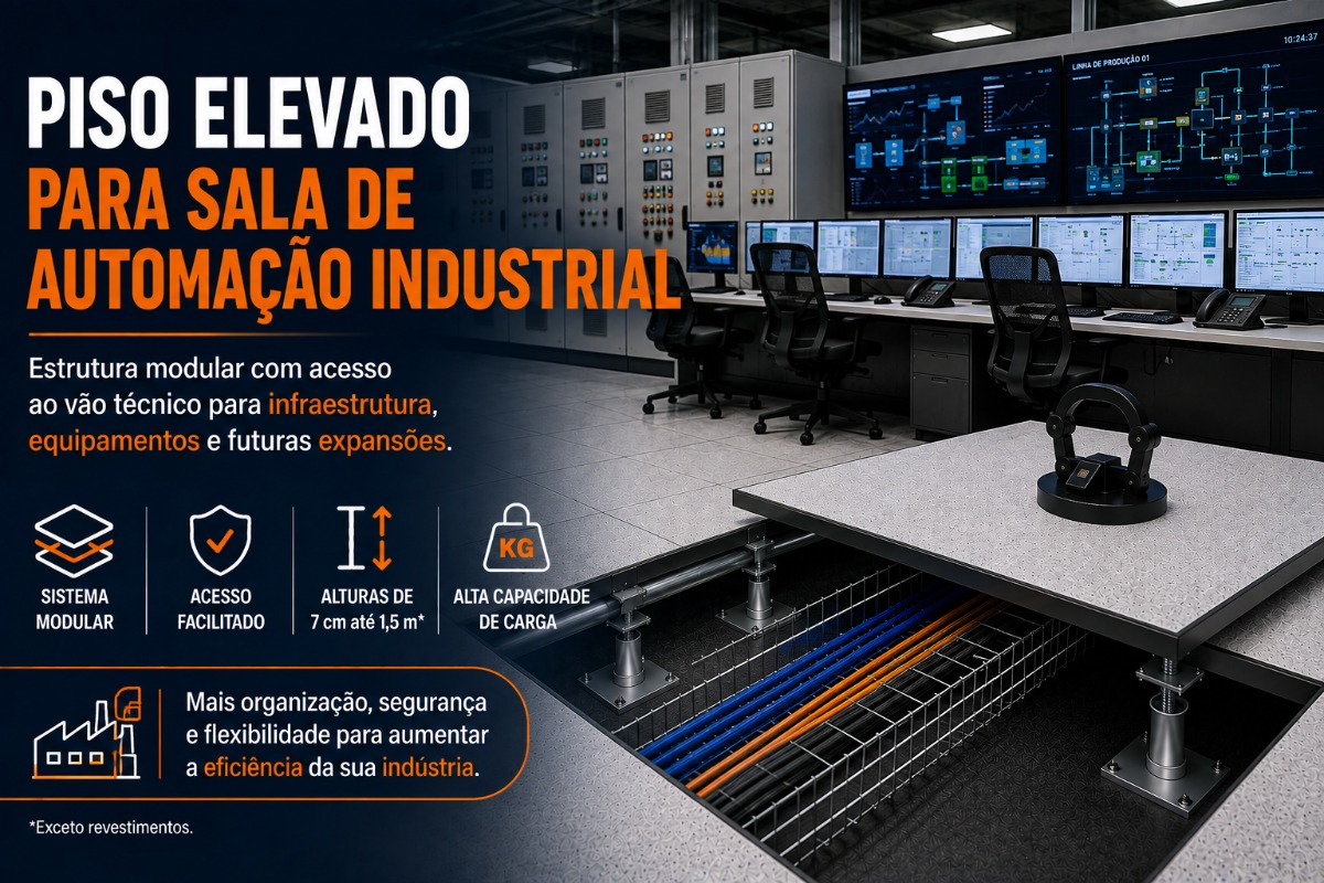 Piso Elevado para Sala de Automação Industrial | Souza Pisos