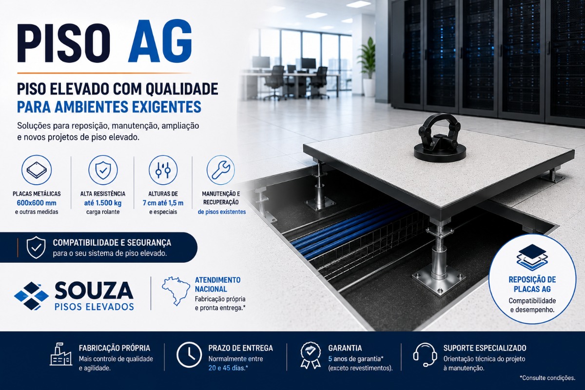 Piso AG: Piso Elevado, Compatibilidade e Alternativas | Souza Pisos